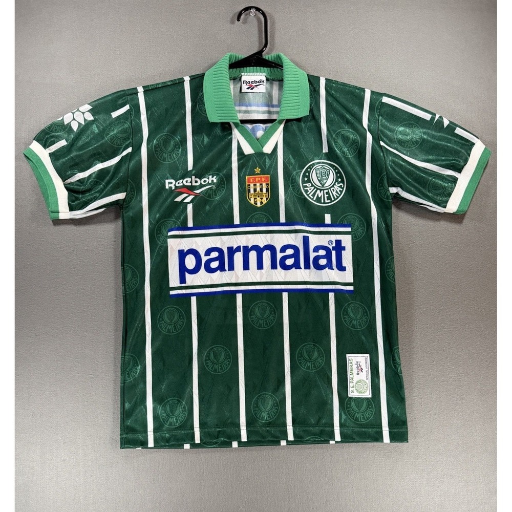 1996 Palmeiras Reebok Vintage Football Home Jersey Shirt #10 Parmalat Size S